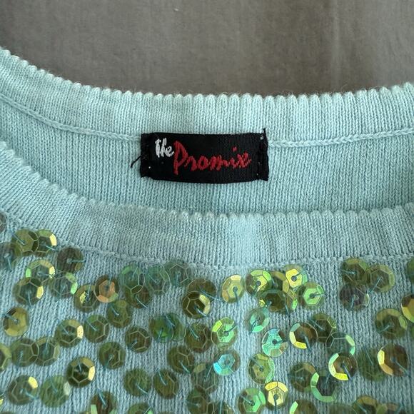Vintage‎ The Promise Sequin Beaded Cami Mermaid Clubwear Mermaid Rave Top Sz XS - Picture 3 of 15
